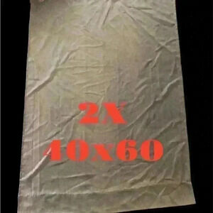 2 Gray Curtains metal ring rod   40x60